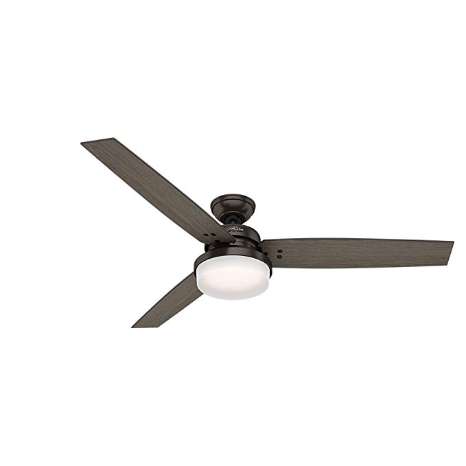 Hunter 59457 Hunter Sentinel Ceiling Fan with Light with Handheld Remote, 60