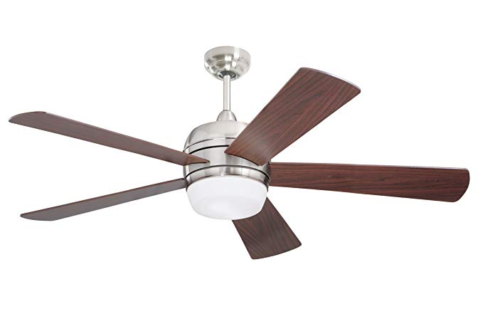 Emerson Ceiling Fans CF930BS Atomical 52-Inch Modern Indoor Ceiling Fan With Light And Remote, Brushed Steel Finish