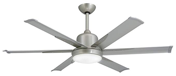 TroposAir DC-6 Brushed Nickel Industrial Ceiling Fan with 52