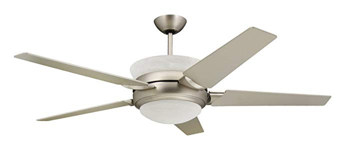 TroposAir Sunrise Modern Ceiling Fan in Satin Steel with Light and Up Light