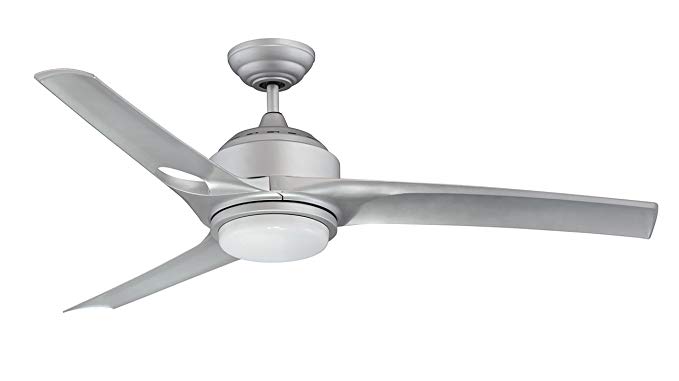 Kendal Lighting AC19052-PL Magnum 52-Inch 3-Blade 1 Light Ceiling Fan, Platinum Finish with Silver Blades and Opal White Glass