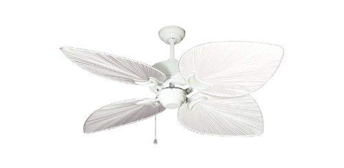 Bombay Tropical Ceiling Fan in Pure White with 50