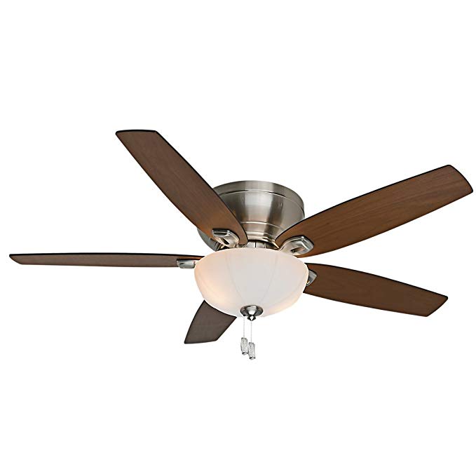 Casablanca 54101 Durant 54-Inch Brushed Nickel Ceiling Fan with Five Walnut/Burnt Walnut Blades with Light Kit