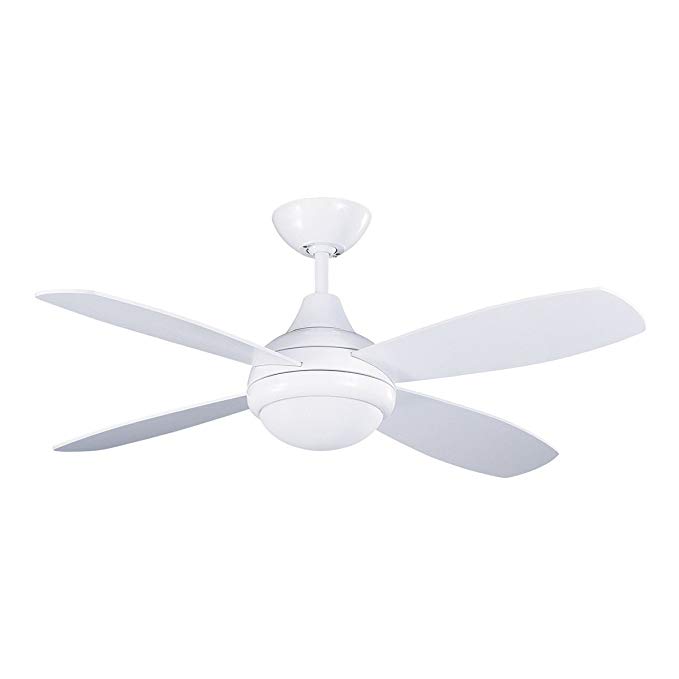Kendal Lighting AC10842-WH Aviator 42-Inch 4-Blade 1 Light Ceiling Fan, White Finish with White Blades and Opal White Glass