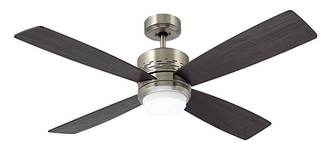Emerson Ceiling Fans CF430BS Highrise Modern Ceiling Fan With Light And Wall Control, 50-Inch Blades, Brushed Steel Finish