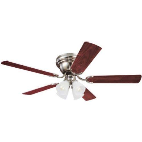Westinghouse 7861600 Contempra IV Four-Light 52-Inch Five-Blade Ceiling Fan, Brushed Nickel with Frosted Ribbed Globes