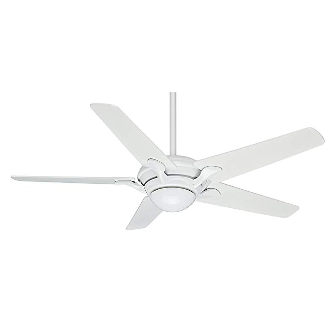 Casablanca 59077 Bel Air 56-Inch Snow White Ceiling Fan with Five Hi-Gloss Snow White Blades and a Light Kit