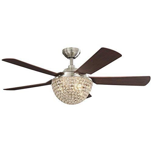Parklake 52-in Brushed Nickel Downrod Mount Indoor Ceiling Fan with Light Kit and Remote by Harbor Breeze