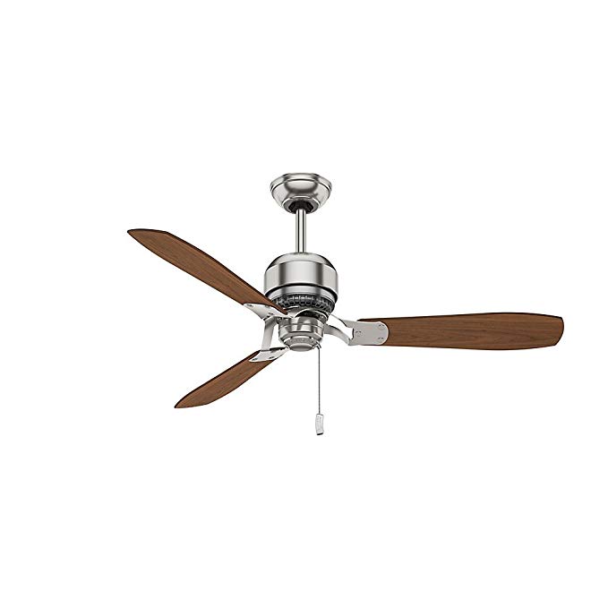 Casablanca 59501 Tribeca 52-Inch 3-Blade Ceiling Fan, Brushed Nickel with Burnt Walnut/Walnut Blades