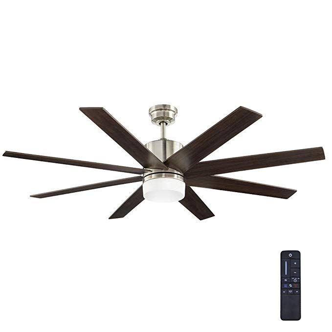 Home Decorators Collection 60 in. Zolman Pike LED DC Brushed Nickel Ceiling Fan with Remote