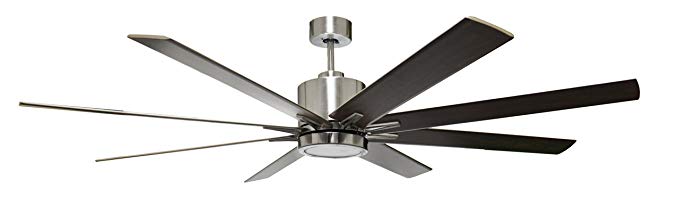 HOMEnhancements METRO 8-blade 66 in. Brushed Nickel Ceiling Fan with 16w LED light kit 3000k