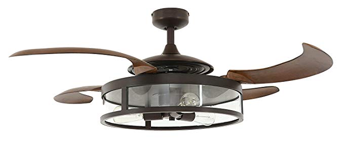 Fanaway Classic 48-Inch Fan with Clear 4 Retractable Blades with LED Light Kit, Oil Rubbed Bronze