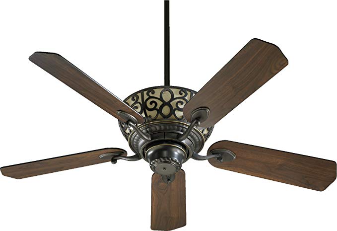 69525-95 Cimarron 5-Blade Ceiling Fan with Reversible Blades and Scavo Up Light, 52-Inch, Old World Finish