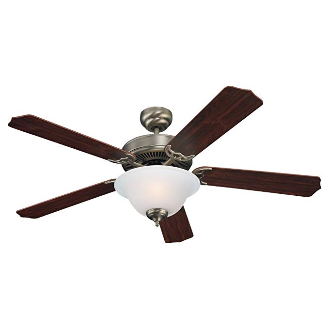 Sea Gull Lighting 15030BLE-965 Ceiling Fan with Frosted Glass Shades, Antique Brushed Nickel Finish