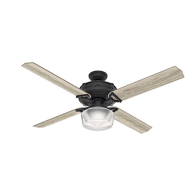 Hunter 54177 Brunswick Ceiling Fan with Globe Light with Integrated Control System, 60-inch, Natural Iron, Works with Alexa